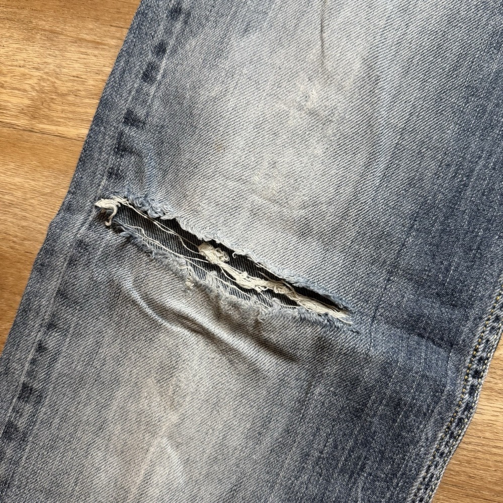 Diesel Jeans Men 33x34 Blue Safado Slim Straight Leg Ripped Rockstar DNA 0066X - Picture 5 of 15